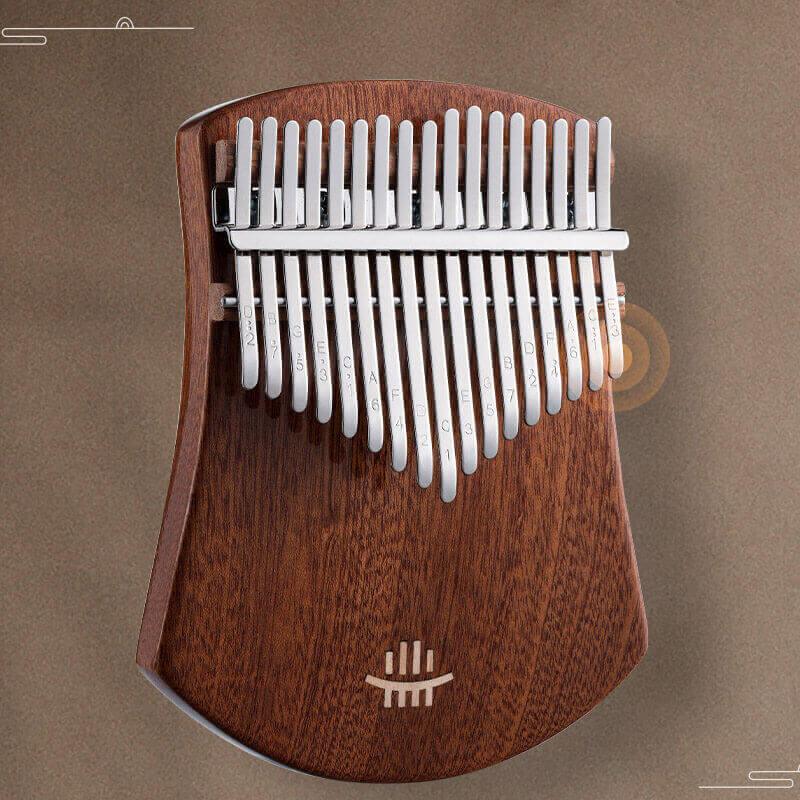 HLURU 17 Key Flat Board Kalimba Thumb Piano, Sapele Scalloped Single Board C Tone Kalimba Instrument - HLURU.SHOP