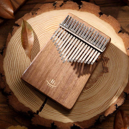 HLURU 17 Key Hollow Kalimba Thumb Piano, Box Resonace Walnut Wood Kalimba Instrument Trepanning C Tone With a Hole at The Bottom - HLURU.SHOP