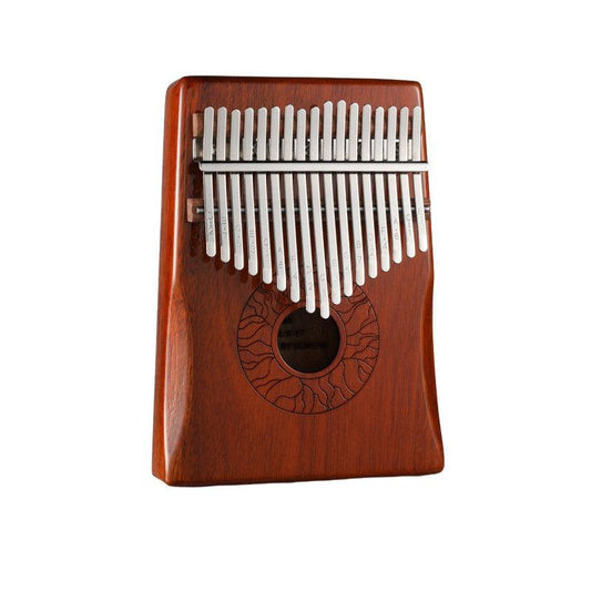 HLURU Huashu 17 Key Hollow Kalimba Thumb Piano, Acacia Armrest Round Hole Opening Box Resonace Single Board Trepanning C Tone Kalimba Instrument - HLURU.SHOP