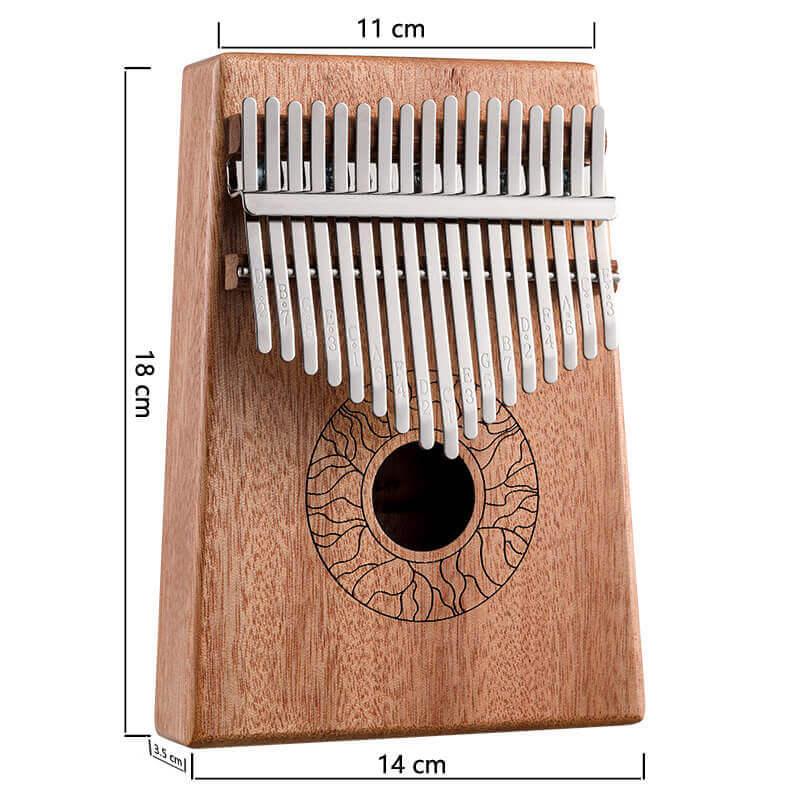 HLURU Huashu 17 Key Hollow Kalimba Thumb Piano, Mahogany Core Round Hole Opening Box Resonace Single Board Trepanning C Tone Kalimba Instrument - HLURU.SHOP