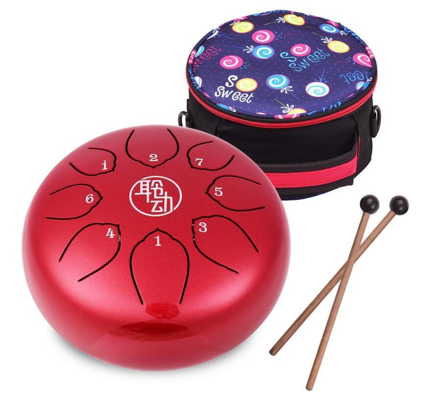 HLURU Huashu Alloy Steel Tongue Drum 6 Inch 8-Notes C-Key Percussion Instrument - HLURU.SHOP