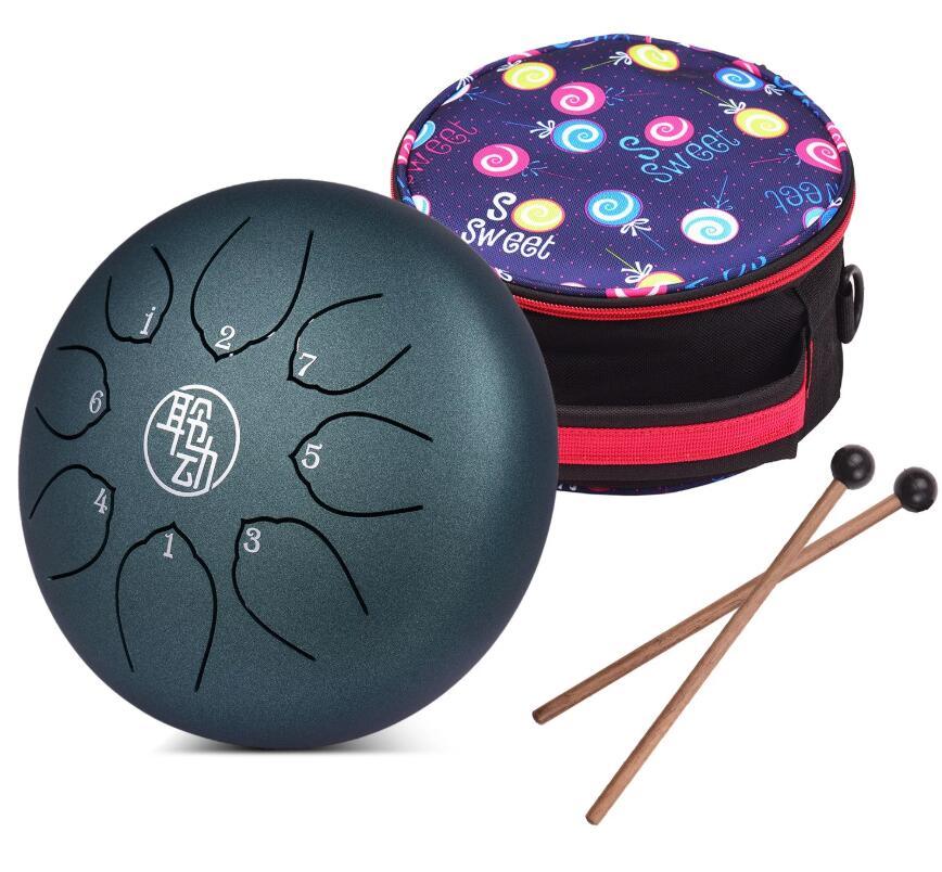 HLURU Huashu Alloy Steel Tongue Drum 6 Inch 8-Notes C-Key Percussion Instrument - HLURU.SHOP