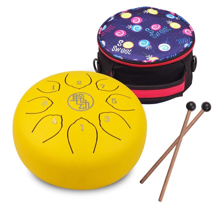 HLURU Huashu Alloy Steel Tongue Drum 8 Inch 8-Notes C-Key Percussion Instrument - HLURU.SHOP