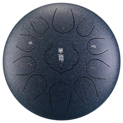 HLURU Huashu Lotus Carbon Steel Tongue Drum 12 Inches 11 Notes D Key Percussion Instrument - HLURU.SHOP