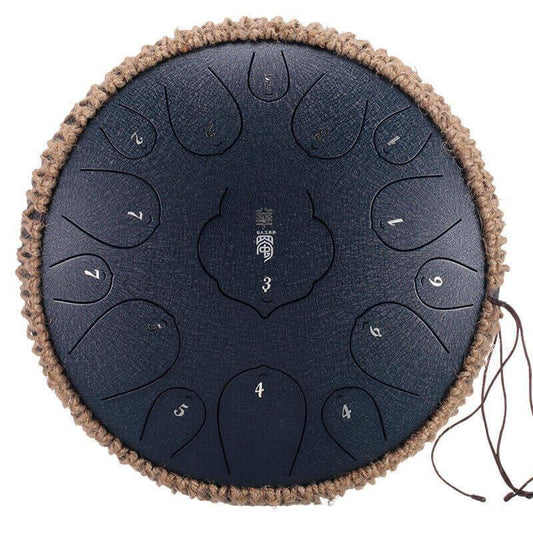 HLURU Huashu Lotus Carbon Steel Tongue Drum 14 Inches 15 Notes D Key Percussion Instrument - HLURU.SHOP