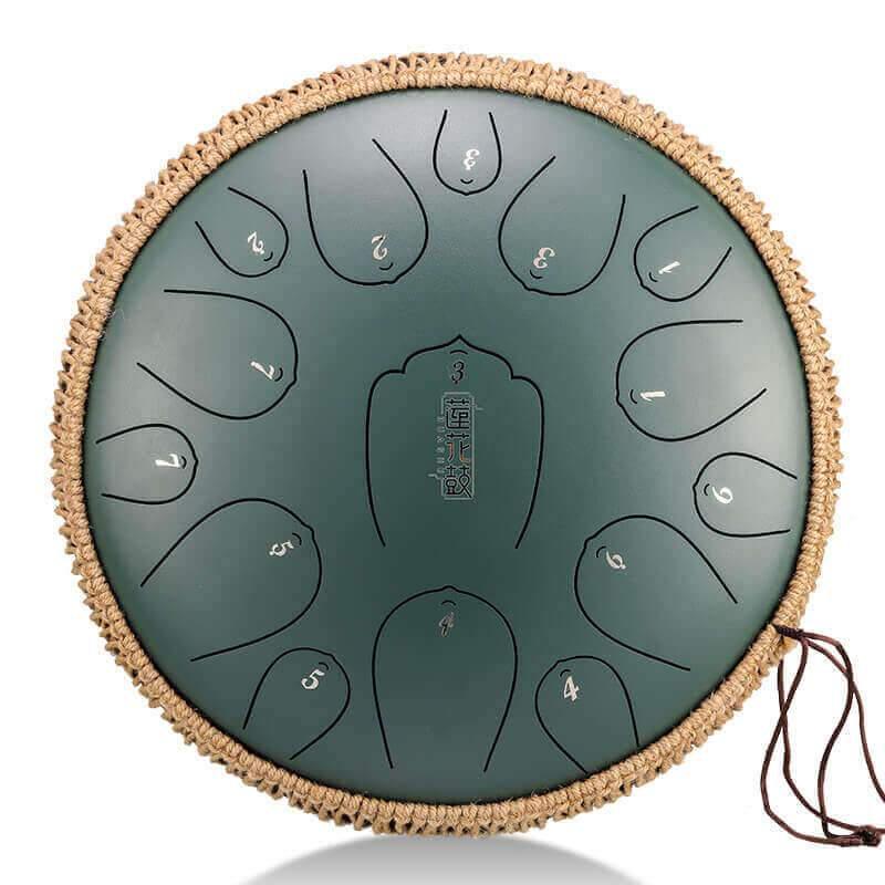HLURU Huashu Upgrade Lotus Carbon Steel Tongue Drum 13 Inches 15 Notes C Key (D KEY Can Be Customized) - HLURU.SHOP