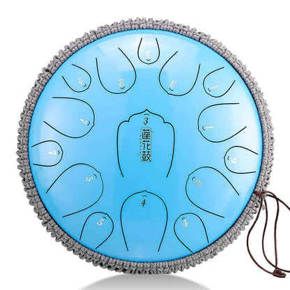 HLURU Huashu Upgrade Lotus Carbon Steel Tongue Drum 13 Inches 15 Notes D Key (C KEY Can Be Customized) - HLURU.SHOP