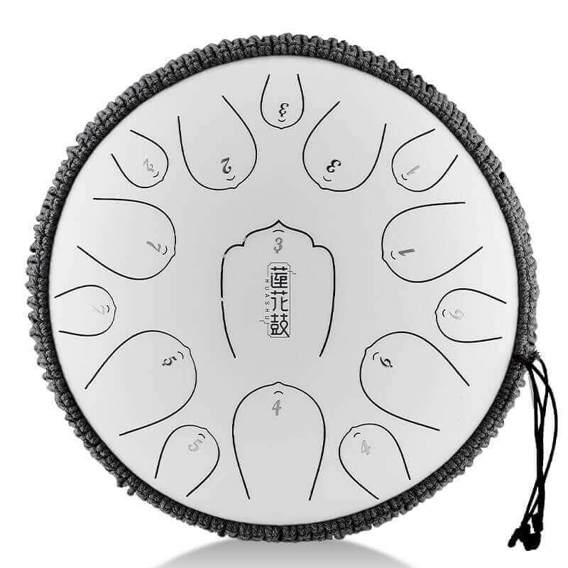 HLURU Huashu Upgrade Lotus Carbon Steel Tongue Drum 13 Inches 15 Notes D Key (C KEY Can Be Customized) - HLURU.SHOP
