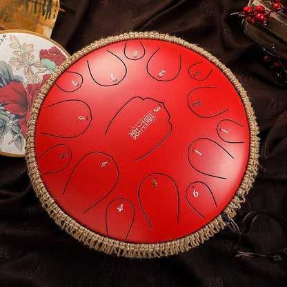 HLURU Huashu Upgrade Lotus Carbon Steel Tongue Drum 14 Inches 15 Notes C Key (D KEY Can Be Customized) - HLURU.SHOP