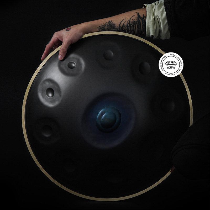 HLURU Level A Upgrade Space Grey Kurd Scale D Minor 22 Inch 9/10 Notes 1.2mm Nitride Steel Handpan Drum, Available in 440 Hz, High-end Percussion Instrument - HLURU.SHOP