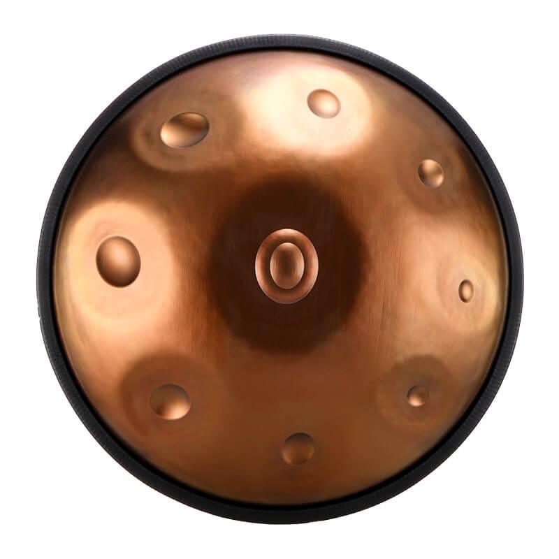 HLURU Level C Upgrade Dazzling Gold Kurd Scale D Minor 22 Inch 9 Notes 1.2mm Stainless Steel Handpan Drum, Available in 440 Hz, High-end Percussion Instrument - HLURU.SHOP
