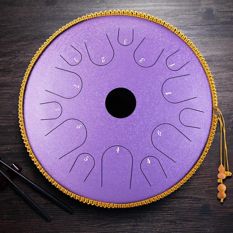 HLURU Professional Performance Copper Disc Steel Tongue Drum 14 Inches 14 Notes C Key Butterfly Drum - HLURU.SHOP