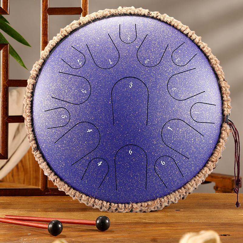 HLURU Professional Performance Titanium Steel Tongue Drum 13 Inches 15 Notes D Major C Major - HLURU.SHOP