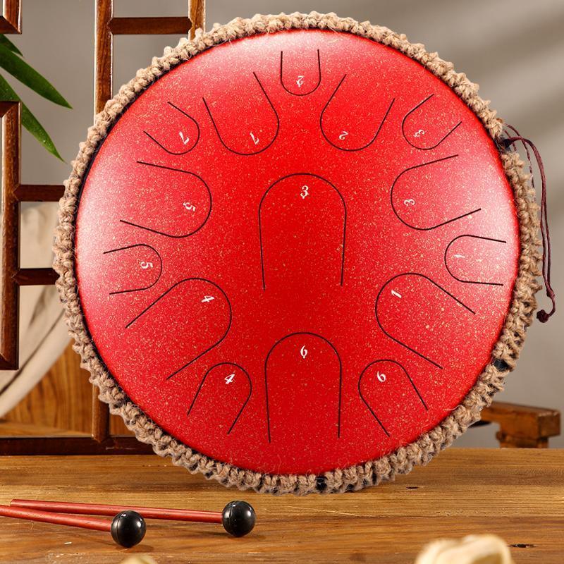 HLURU Professional Performance Titanium Steel Tongue Drum 13 Inches 15 Notes D Major C Major - HLURU.SHOP