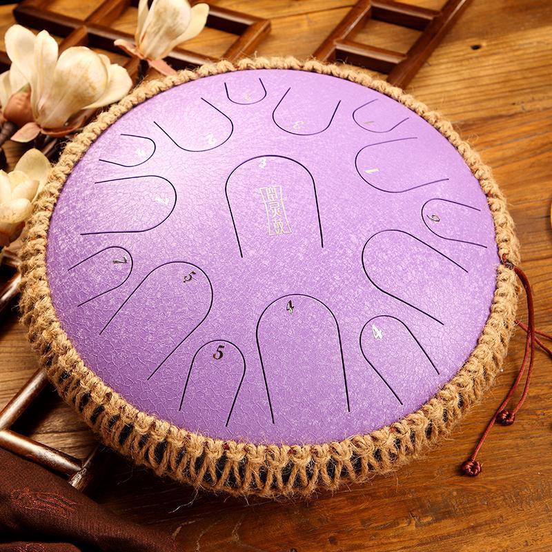 HLURU Professional Performance Titanium Steel Tongue Drum 13 Inches 15 Notes D Major C Major - HLURU.SHOP