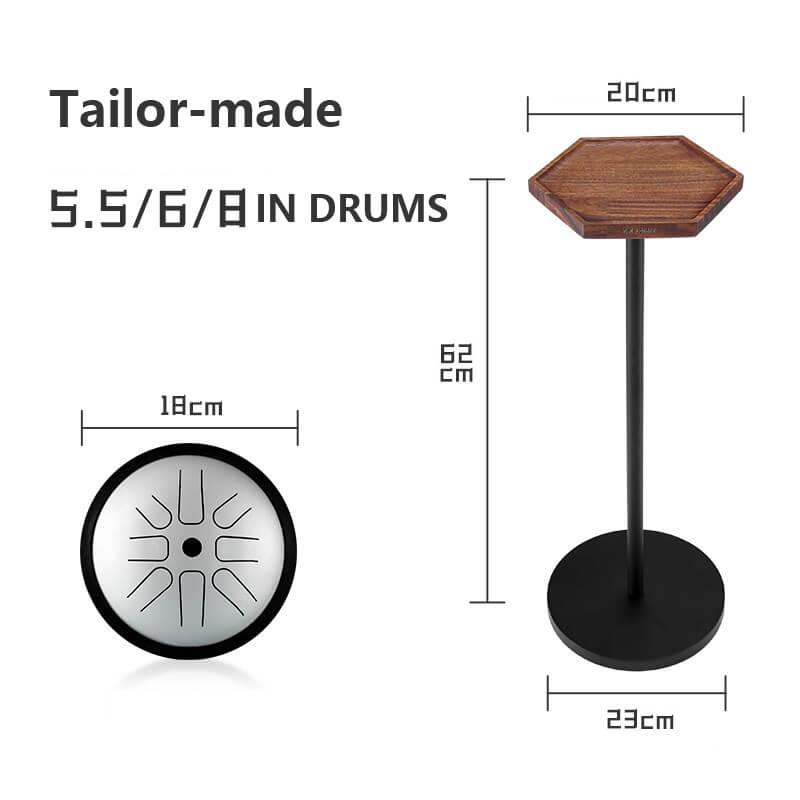 HLURU Steel Tongue Drum Stand, Solid Wood Pallet Drum Holder, Acacia Pallet And Base, Beech Pillar, Ideal for 5.5/6/8 Inch Percussion Instrument - HLURU.SHOP