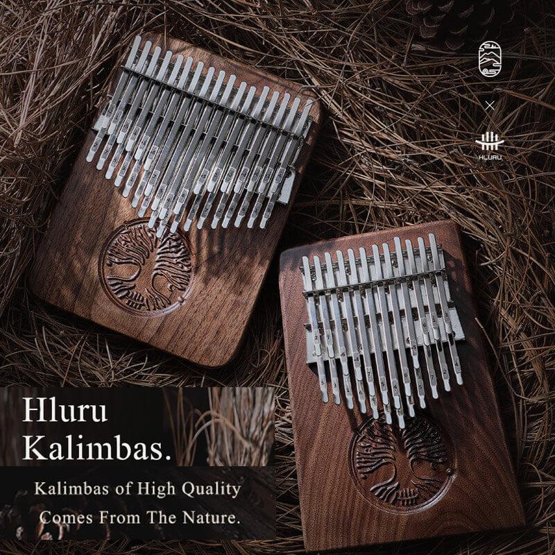 HLURU Tree of Life 24 Key Double Layer Walnut Kalimba Thumb Piano, B Tone & C Tone Kalimba Instrument - HLURU.SHOP