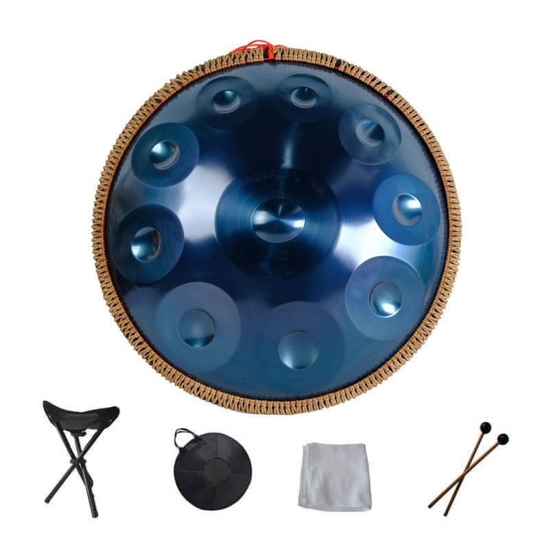 MiSoundofNature 22 Inches 10 Notes D Minor Stainleacss Steel Handpan Drum With Rope, Available in 440 Hz - HLURU.SHOP