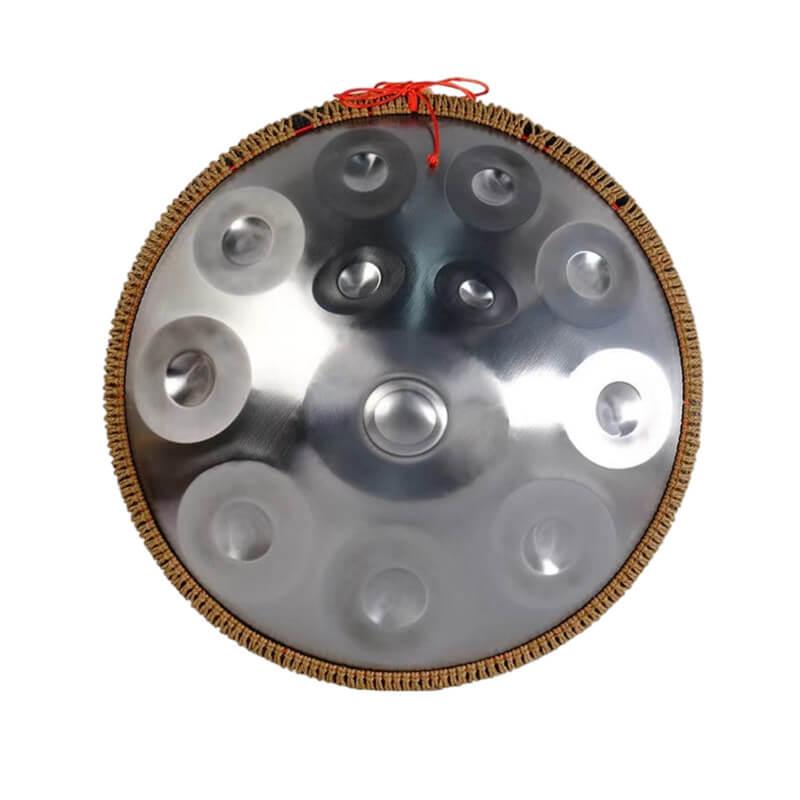 MiSoundofNature 22 Inches 12 Notes D Minor (F Major) Stainleacss Steel Handpan Drum With Rope, Available in 440 Hz - HLURU.SHOP