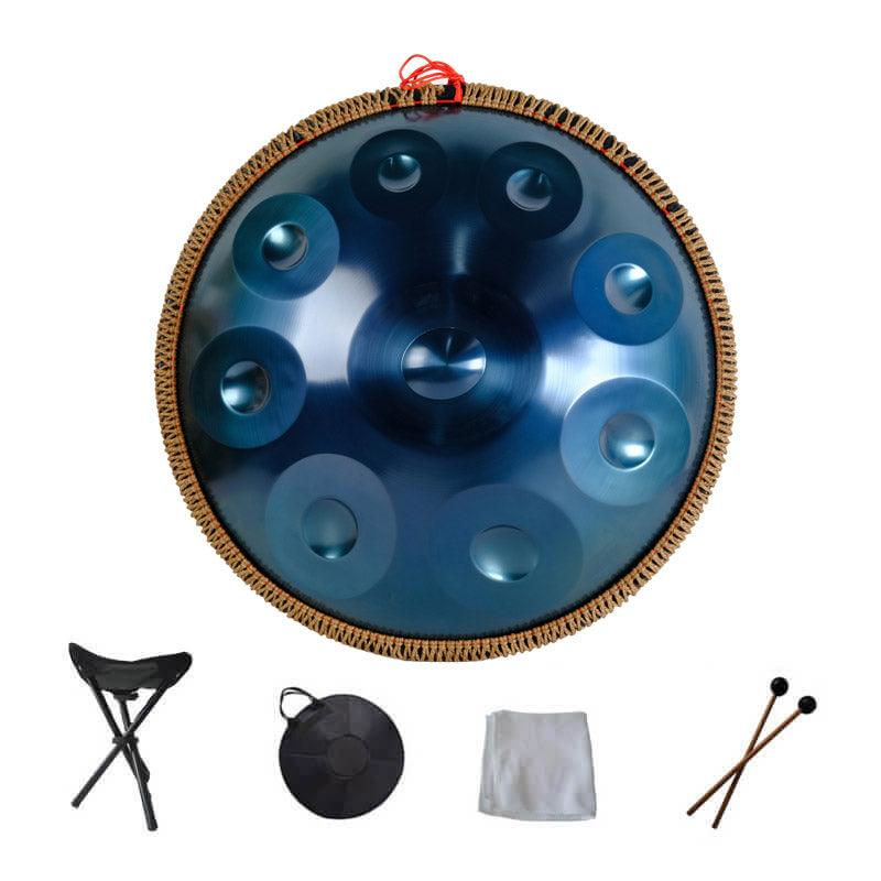 MiSoundofNature 22 Inches 9 Notes D Minor Stainleacss Steel Handpan Drum With Rope, Available in 440 Hz - HLURU.SHOP