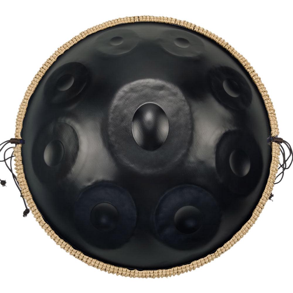MiSoundofNature DC Handpan Drums Pure Black 22 Inches 9 Notes D Minor Kurd Scale Hangdrum - HLURU.SHOP