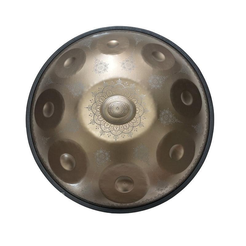 MiSoundofNature Mandala Pattern Stainless Steel Handmade Customized HandPan Drum E La Sirena Scale 22 Inch 9/10/12 Notes Featured, Available in 432 Hz and 440 Hz - HLURU.SHOP