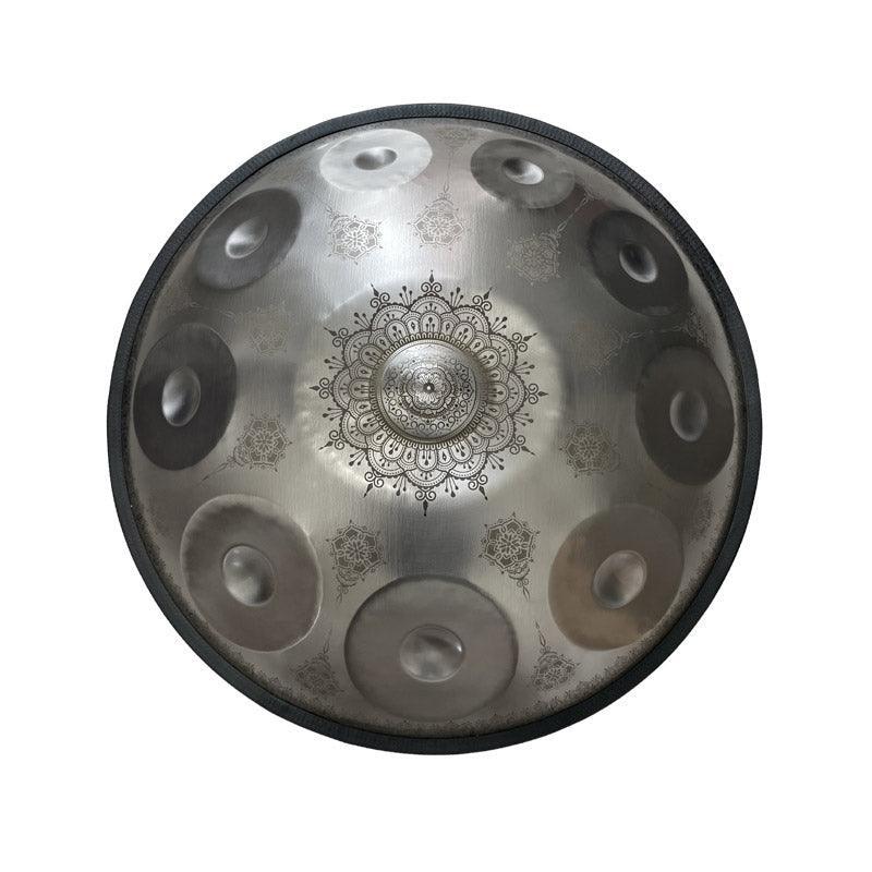 MiSoundofNature Mandala Pattern Stainless Steel Handpan Drum High-end 22 Inch 10 Notes Kurd / Celtic Scale D Minor, Available in 432 Hz and 440 Hz - HLURU.SHOP