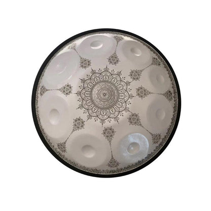 MiSoundofNature Mini Handpan Drum High-end Stainless Steel Handmade in G Minor 9 Notes 18 Inches - Available in 432 Hz and 440 Hz, Laser engraved Mandala pattern. Never fade. - HLURU.SHOP