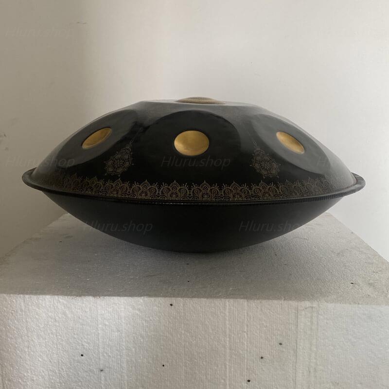 MiSoundofNature Royal Garden Customized Nitride Steel HandPan Drum E La Sirena Scale 22 In 9/10/12 Notes, Available in 432 Hz and 440 Hz - Gold-plated Sound Area, Laser engraved Mandala pattern. Never fade. - HLURU.SHOP