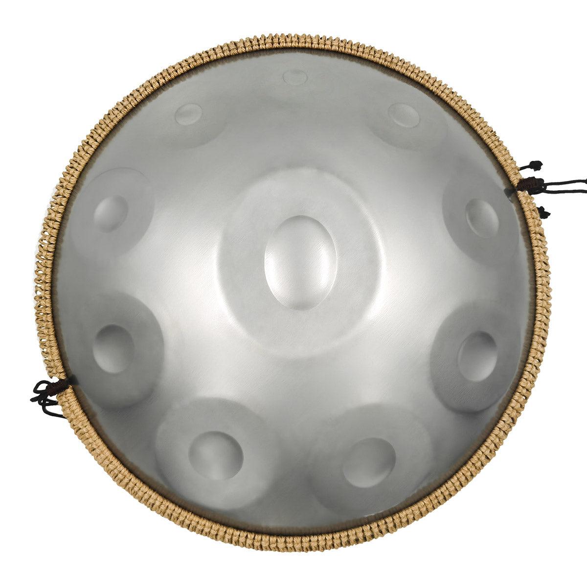 MiSoundofNature STL Handpan Drum Sterling Silver 22 Inches 10 Notes D Minor Kurd Scale Hangdrum - HLURU.SHOP