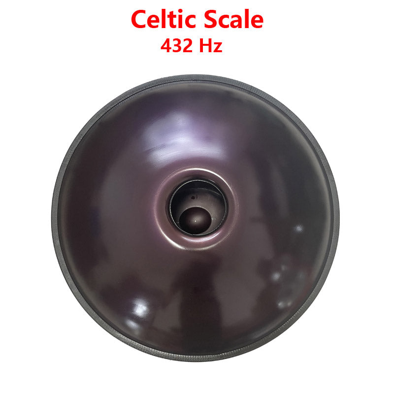 Hand Pan Drum 22 Inches 10 Tones Kurd / Celtic Scale D Minor High-end Nitride Steel Handmade Performance Sound Healing Handpan, Available in 432 Hz and 440 Hz