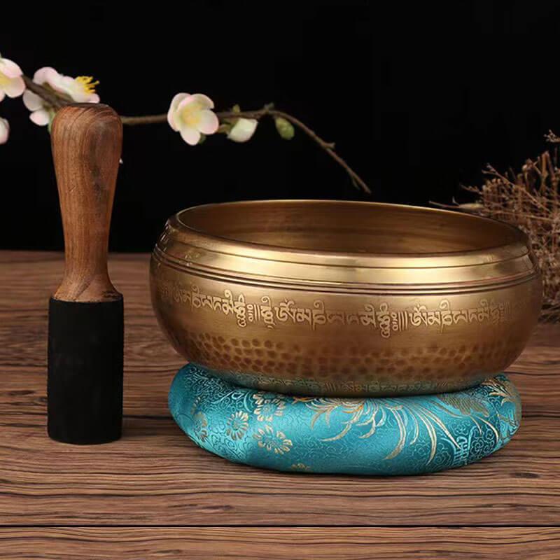 Tibetan / Nepal Handmade Singing Bowl Set - Stick, Cushion 7 Chakra Singing Bowl Set - HLURU.SHOP